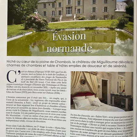 Guest house Chateau De Miguillaume Tournai-sur-Dives